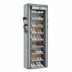 VILICK Shoe Rack with Cover Narrow Shoe Rack Organizer with 4 Side Pockets 10