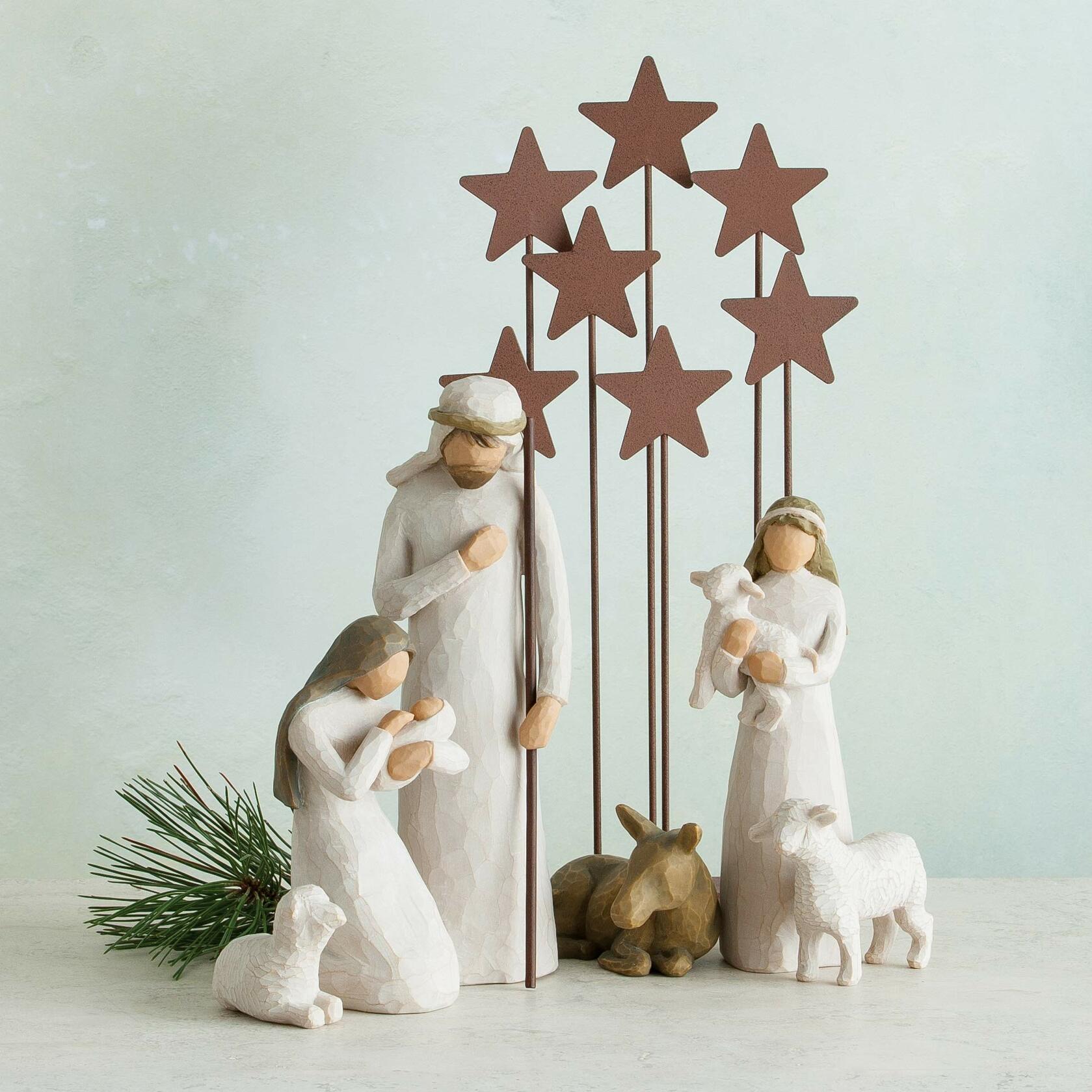 Willow Tree Metal Star Backdrop, Designed for Classic Nativity Collection, Stand