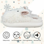Vegove Furry Dog Slippers for Women, Cute Cozy Fluffy Highland Terrier Puppy