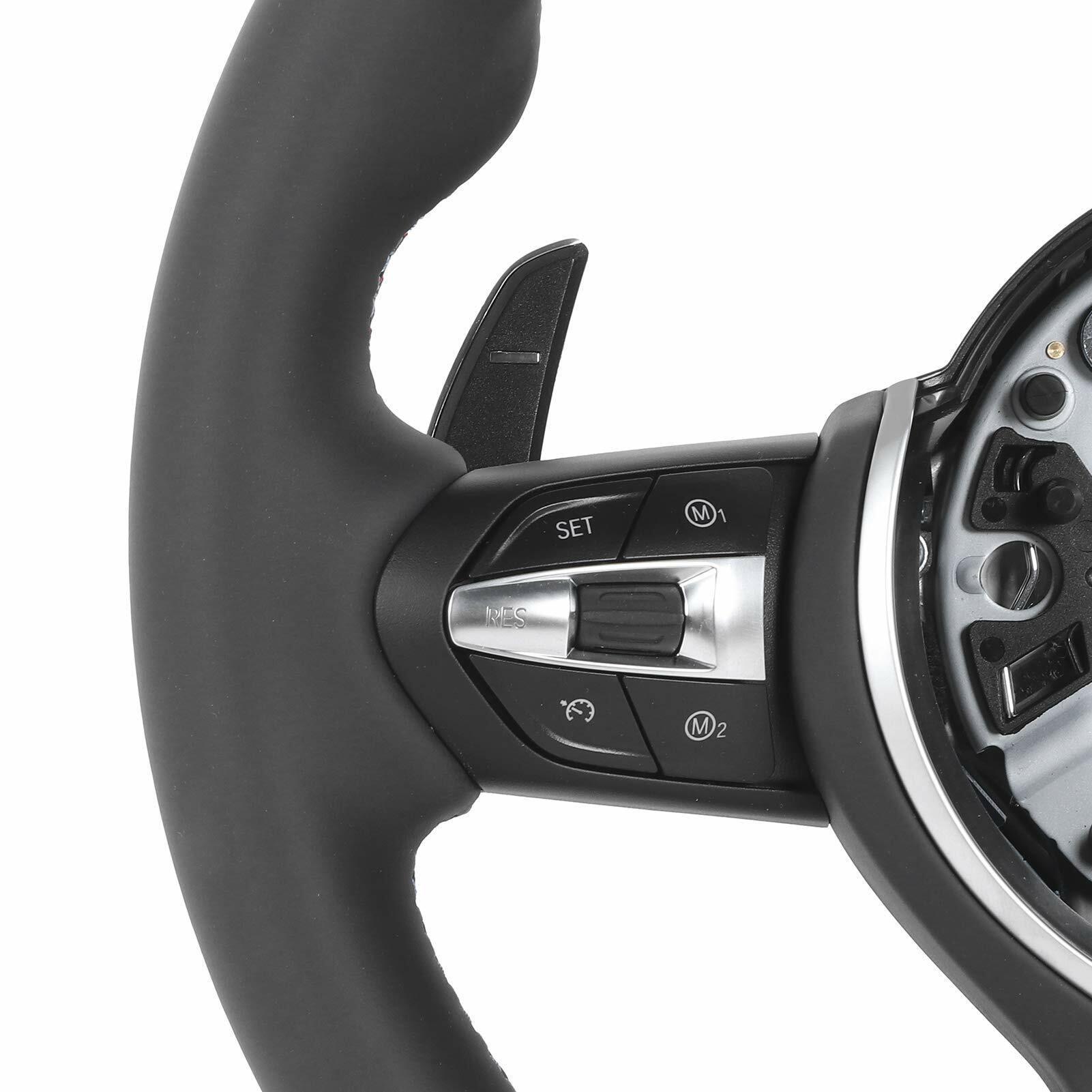 UPALDHOU Upgrade F80 M3 Style Steering Wheel, Full Leather with Paddle Shifters and Multifunction Buttons, Fit for 1 2 3 4 Series X1 X3 X4 X5 X6 2012-2020
