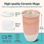NOVA CERAMICS Travel Mug On the Go Coffee Mug Microwave & Dishwasher Safe Green