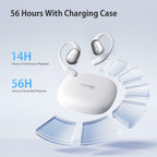 Sanag Open-Ear Wireless Earbuds Bluetooth 5.4 with Secure Earhooks - 56H Playtime, HiFi Deep Bass, Clear Calls, IPX4 Waterproof, Sports Running Workout Earphones with APP Control, Black