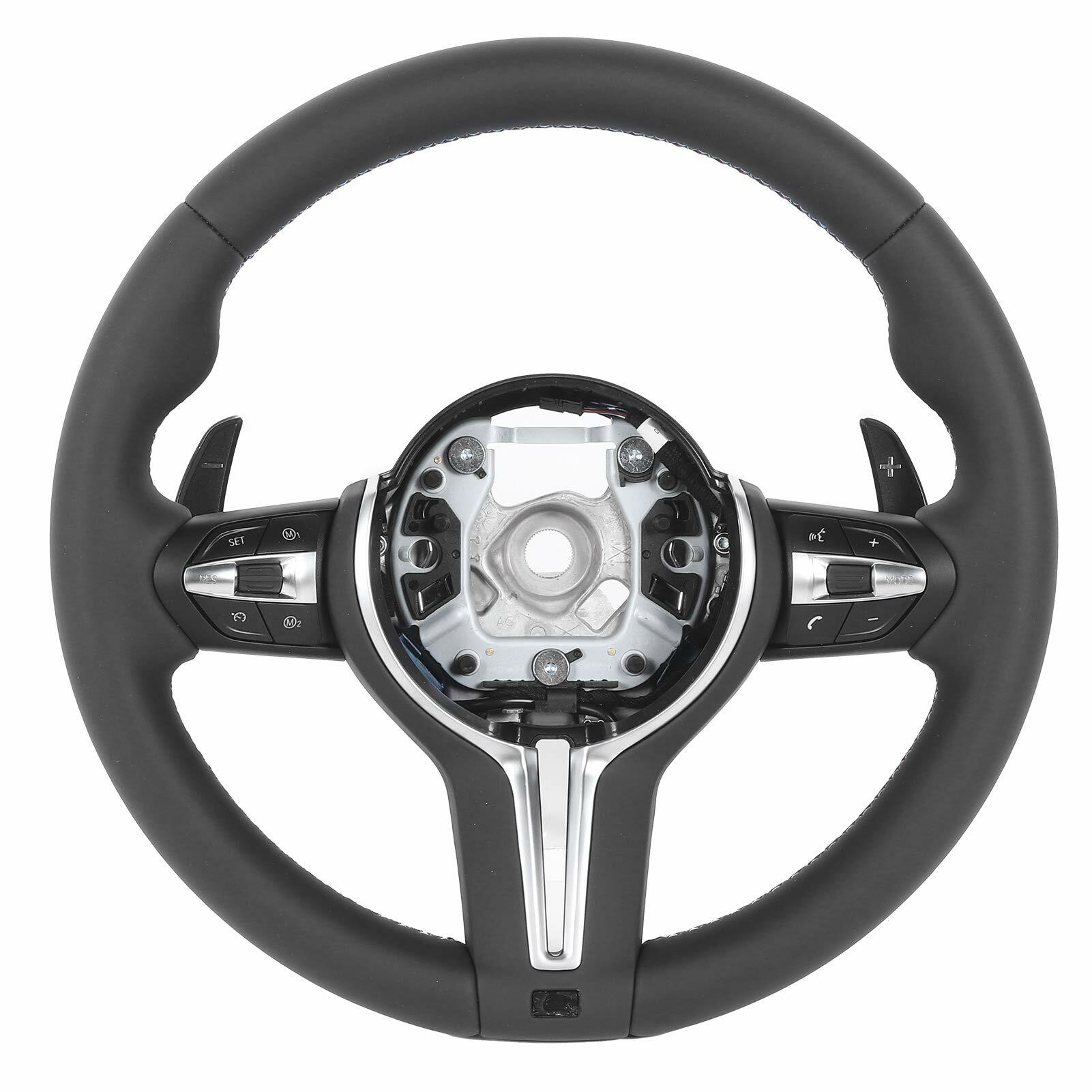 UPALDHOU Upgrade F80 M3 Style Steering Wheel, Full Leather with Paddle Shifters and Multifunction Buttons, Fit for 1 2 3 4 Series X1 X3 X4 X5 X6 2012-2020