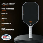 JOJOLEMON Pickleball Paddles, Raw Carbon Fiber Rackets with 16mm Polymer Honeycomb Core, Hybrid Racquet Designed for Ultimate Spin & Consistency - USAPA Approved