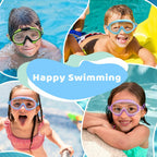 Vvinca 2 Pack Kids Goggles with Bungee Strap Wide View Anti Fog UV No Leak