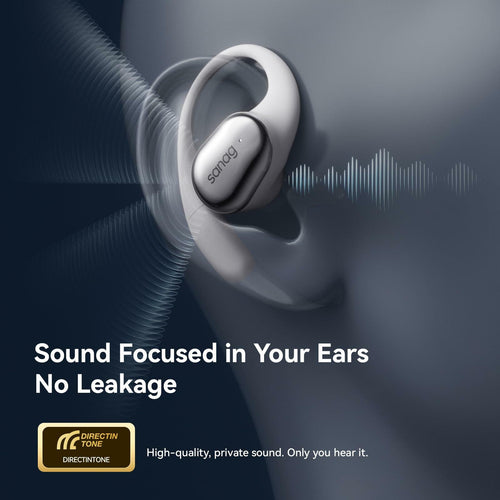 Sanag Open-Ear Wireless Earbuds Bluetooth 5.4 with Secure Earhooks - 56H Playtime, HiFi Deep Bass, Clear Calls, IPX4 Waterproof, Sports Running Workout Earphones with APP Control, Black