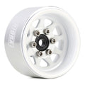 INJORA 1.0 Beadlock Wheel Stamped Steel Beadlock Deep Dish 1.0" Wheels for Axial SCX24 Gladiator Deadbolt Bronco C10 JLU Upgrade Parts(White)