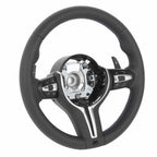 UPALDHOU Upgrade F80 M3 Style Steering Wheel, Full Leather with Paddle Shifters and Multifunction Buttons, Fit for 1 2 3 4 Series X1 X3 X4 X5 X6 2012-2020