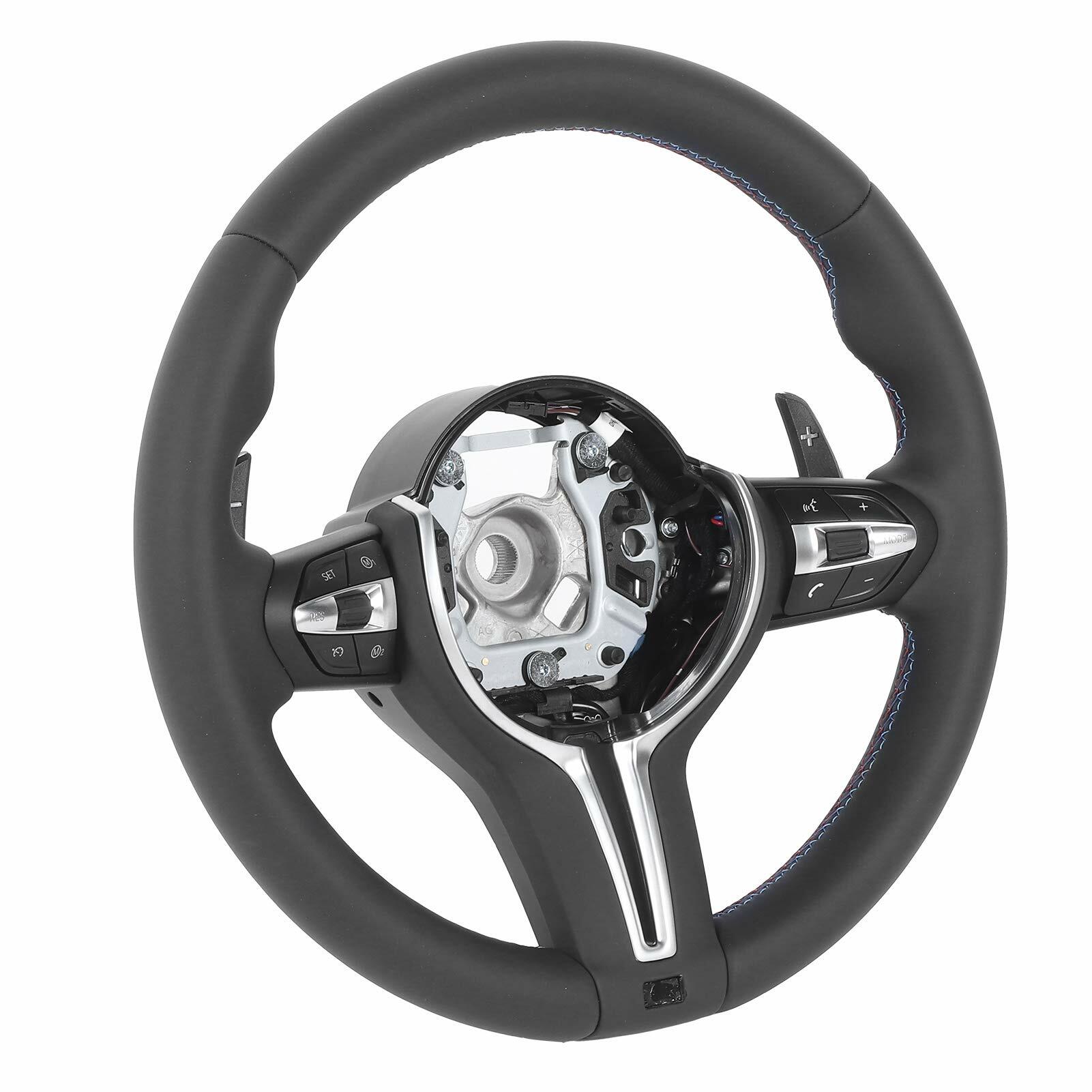 UPALDHOU Upgrade F80 M3 Style Steering Wheel, Full Leather with Paddle Shifters and Multifunction Buttons, Fit for 1 2 3 4 Series X1 X3 X4 X5 X6 2012-2020