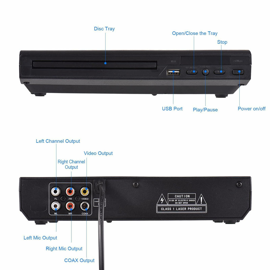 ACAGALA DVD-225 Home DVD Player DVD CD Disc Player Digital Multimedia Player AV Output with Remote Control