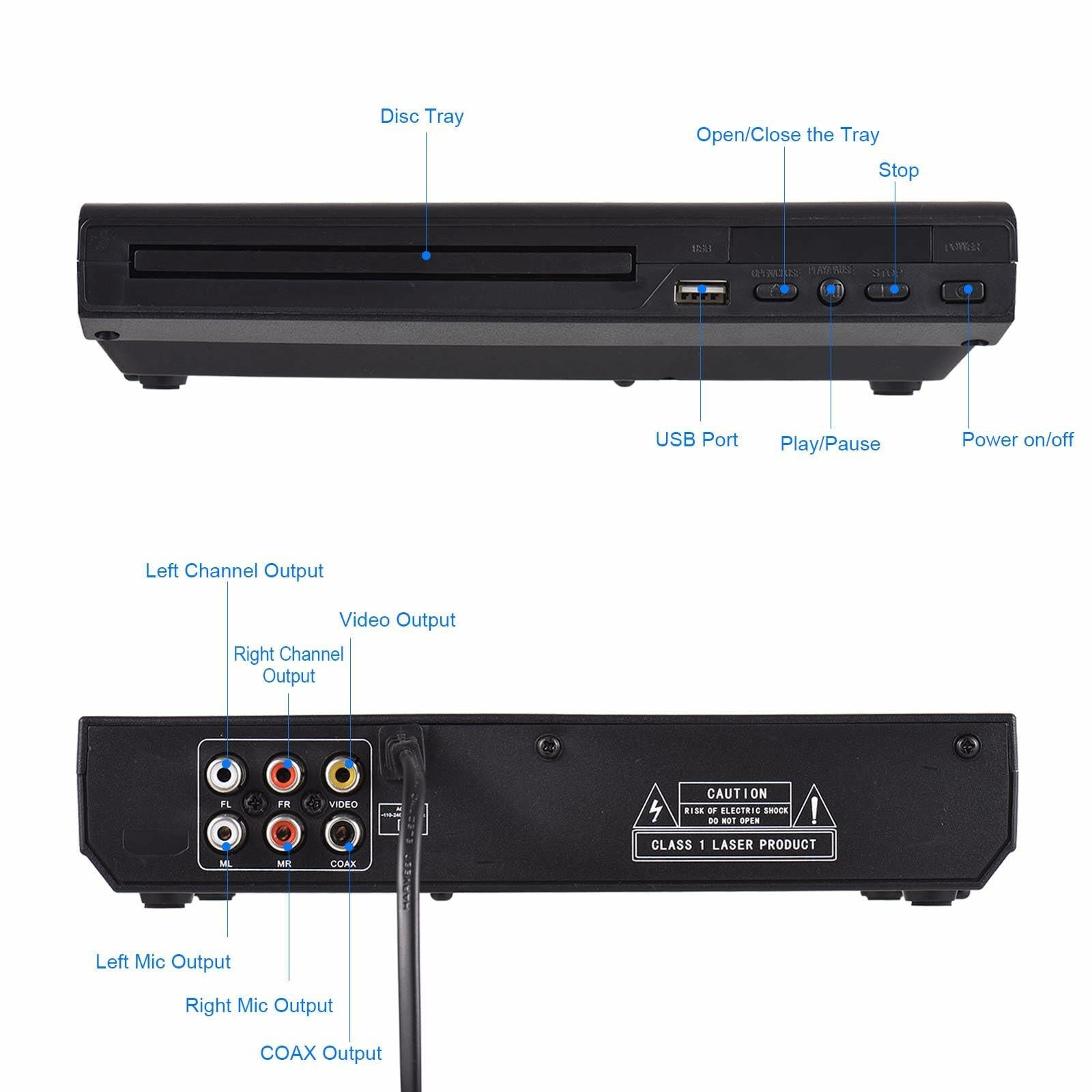 ACAGALA DVD-225 Home DVD Player DVD CD Disc Player Digital Multimedia Player AV Output with Remote Control