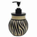 Hand Soap Dispenser - 400ML Zebra Pattern Pump Bottle, Retro Decorative Holder | Refillable Bathroom Soap Container for Home Shower Sink Dressing Table Kitchen Counter Lotion Oil 9.5 x 9.5 x 16.5 cm
