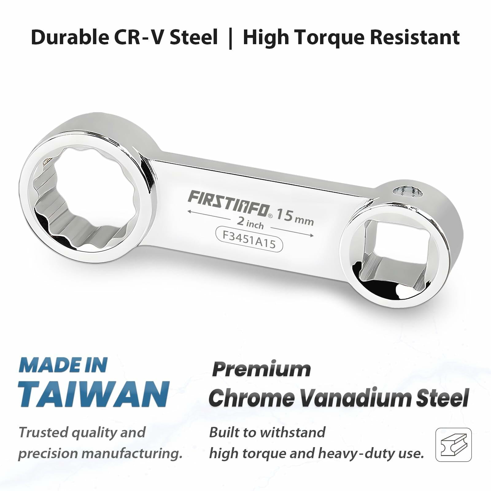 FIRSTINFO F3451A Taiwan 3/8-inch Drive Torque Adapter Set, 12-Point Box End, 10 to 19mm, Metric, 10-Piece with CR-V Construction | Blow Case and Mechanic's Tray