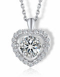 MomentWish Heart Necklace, Sparkling Gift for Her,1Carat Moissanite Necklace for