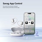 Sanag Open-Ear Wireless Earbuds Bluetooth 5.4 with Secure Earhooks - 56H Playtime, HiFi Deep Bass, Clear Calls, IPX4 Waterproof, Sports Running Workout Earphones with APP Control, Black