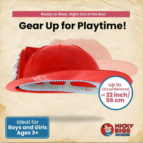 Nicky Bigs Novelties Morph Firefighter Helmet, Fireman Hat For Kids, Fighter Hat, Firefighter Accessories Kids For Fire Fighter Costume Boys
