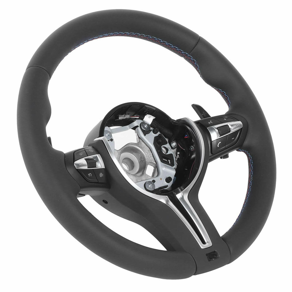 UPALDHOU Upgrade F80 M3 Style Steering Wheel, Full Leather with Paddle Shifters and Multifunction Buttons, Fit for 1 2 3 4 Series X1 X3 X4 X5 X6 2012-2020