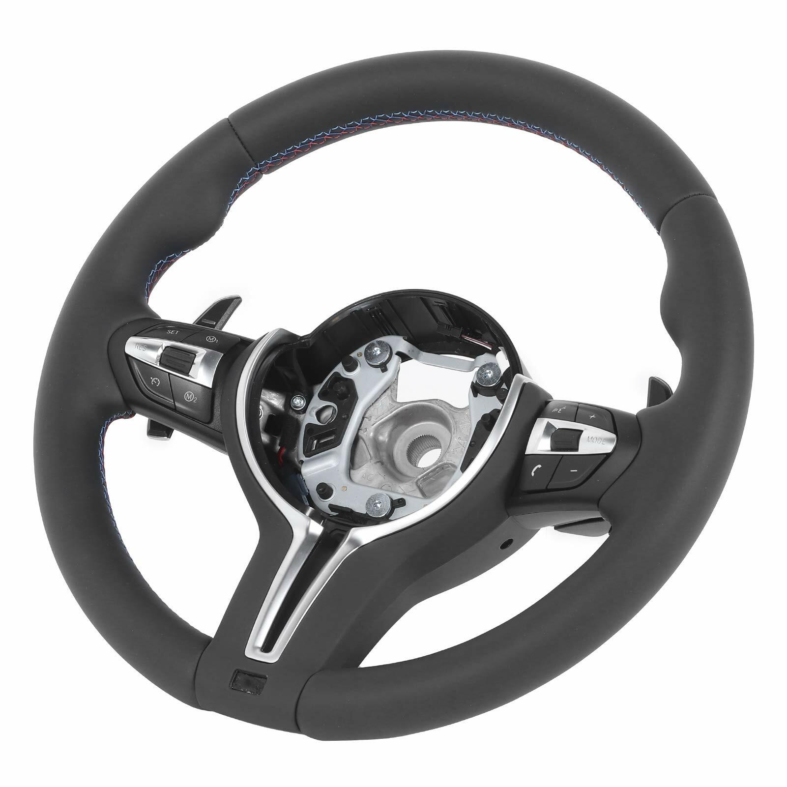 UPALDHOU Upgrade F80 M3 Style Steering Wheel, Full Leather with Paddle Shifters and Multifunction Buttons, Fit for 1 2 3 4 Series X1 X3 X4 X5 X6 2012-2020