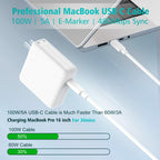 USB C to USB C Cable 100W for MacBook Pro/Air Charger, iPad Pro 13/12.9/11 inch,