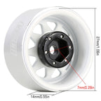 INJORA 1.0 Beadlock Wheel Stamped Steel Beadlock Deep Dish 1.0" Wheels for Axial SCX24 Gladiator Deadbolt Bronco C10 JLU Upgrade Parts(White)