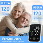 Blood Pressure Monitor Upper Arm Machine Accurate Adjustable BP Cuff Kit Led Backlit Display 2 Users 240 Sets Memory Includes Storage Bag Black