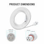 (16 FT) IP68 Waterproof 3-Pin Power Cord for Govee Permanent Outdoor Lights,Compatible with Govee H705A,H705B,H705C,H706A,H706B,and H706C Models,for Halloween,Christmas,Daily and Holiday