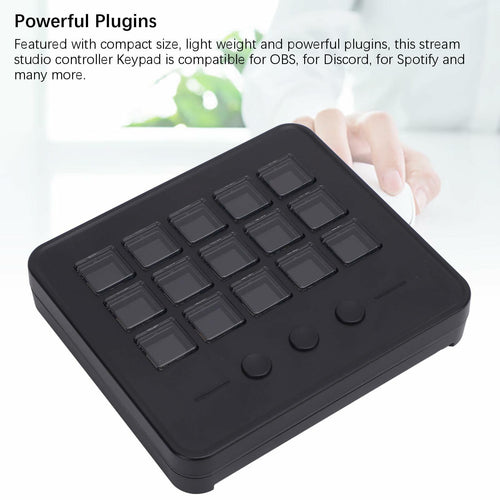 Stream Controller with 15 Customizable LCD Keys, Plug and Play Control Deck Hotkey Panel for Streamers Content Creators Compatible with OBS Discord