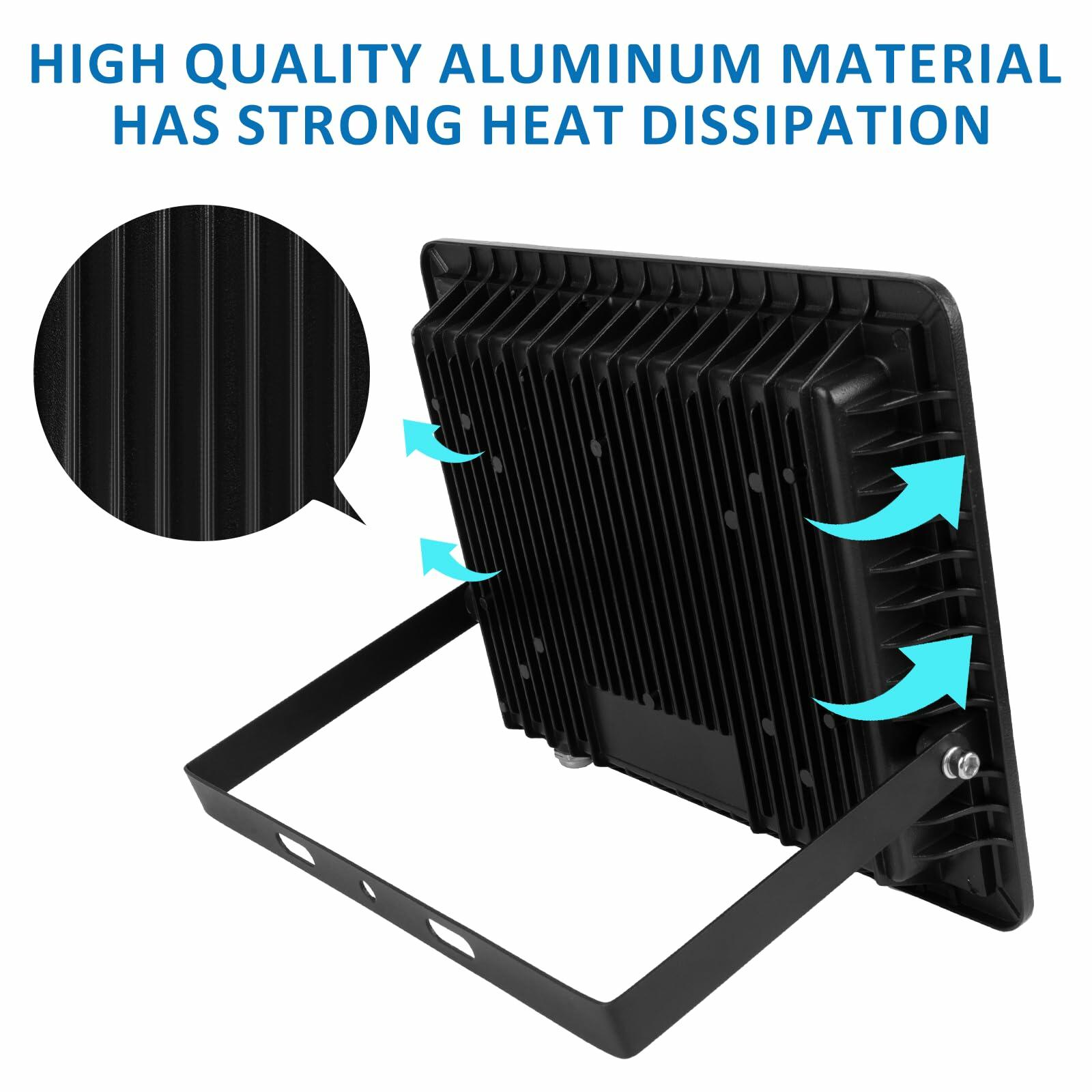 3 Pack ZHPINGMX 100W LED Flood Light Outdoor, 10000LM Super Bright Floodlight Outside Work Lightwith Plug, 6500K Daylight White LED Flood Light Outdoor, IP66 Waterproof Outdoor Flood Light