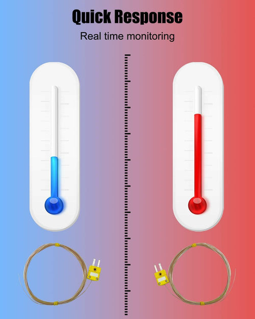 AUGREX 5cs High Accuracy K Type Mini-Connector Thermocouple, Temperature Probe Sensor -50°C~482°C (-58°F~899°F)