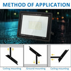 3 Pack ZHPINGMX 100W LED Flood Light Outdoor, 10000LM Super Bright Floodlight Outside Work Lightwith Plug, 6500K Daylight White LED Flood Light Outdoor, IP66 Waterproof Outdoor Flood Light