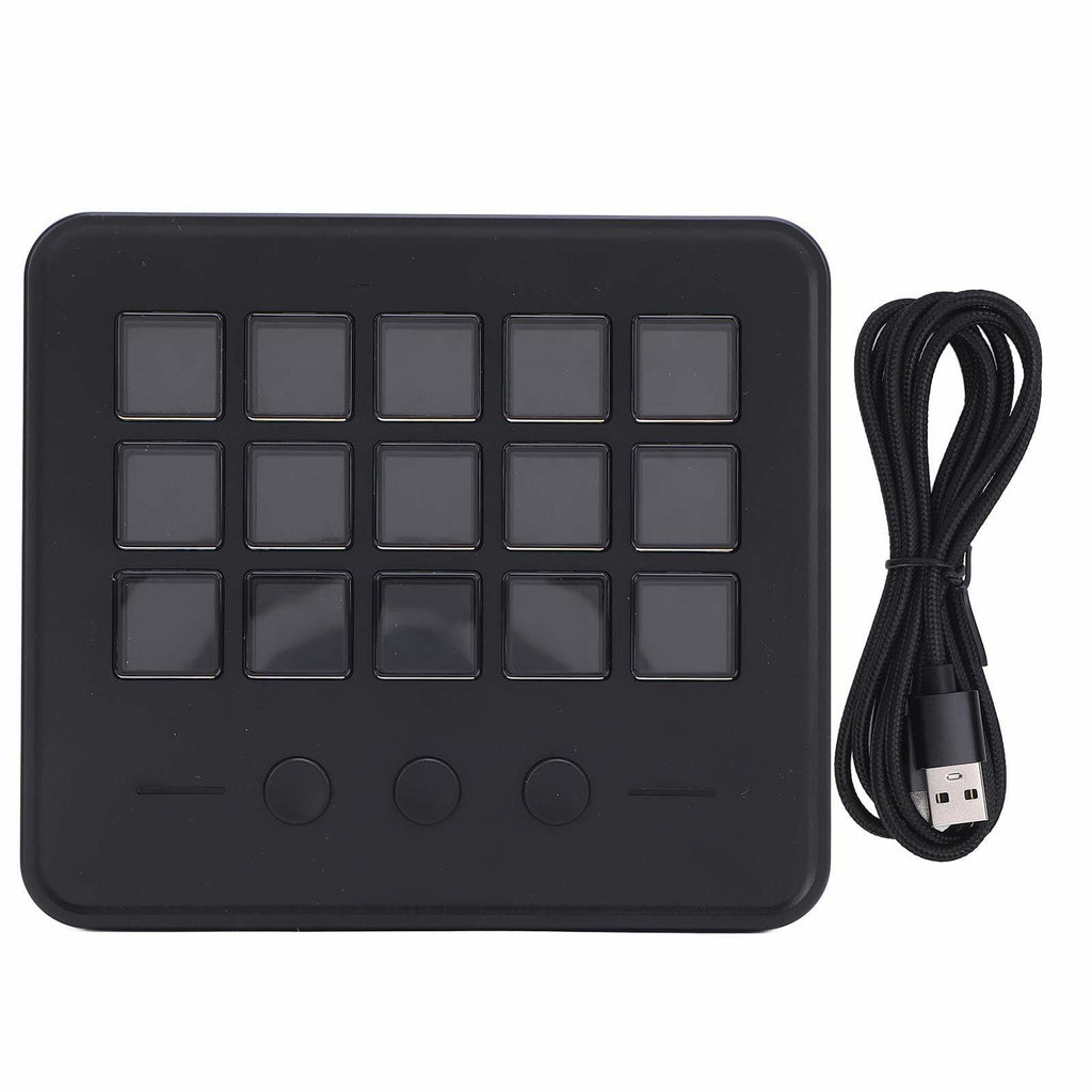 Stream Controller with 15 Customizable LCD Keys, Plug and Play Control Deck Hotkey Panel for Streamers Content Creators Compatible with OBS Discord