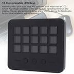Stream Controller with 15 Customizable LCD Keys, Plug and Play Control Deck Hotkey Panel for Streamers Content Creators Compatible with OBS Discord