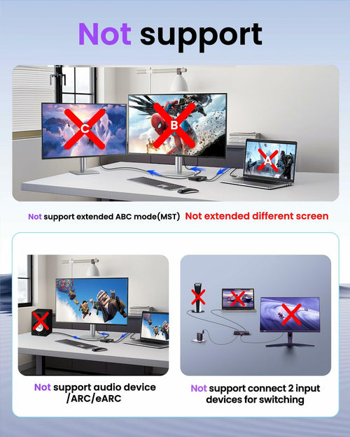 avedio links 8K HDMI Splitter 1 in 2 Out w/ 4ft 8K Hdmi Cable (Not Extended Display), Mirror Only, 4K@120Hz HDMI 2.1 Splitter for Monitor, TV, Support HDCP2.3, 48Gbps, VRR, ALLM, Dol-by Vision, Atmos