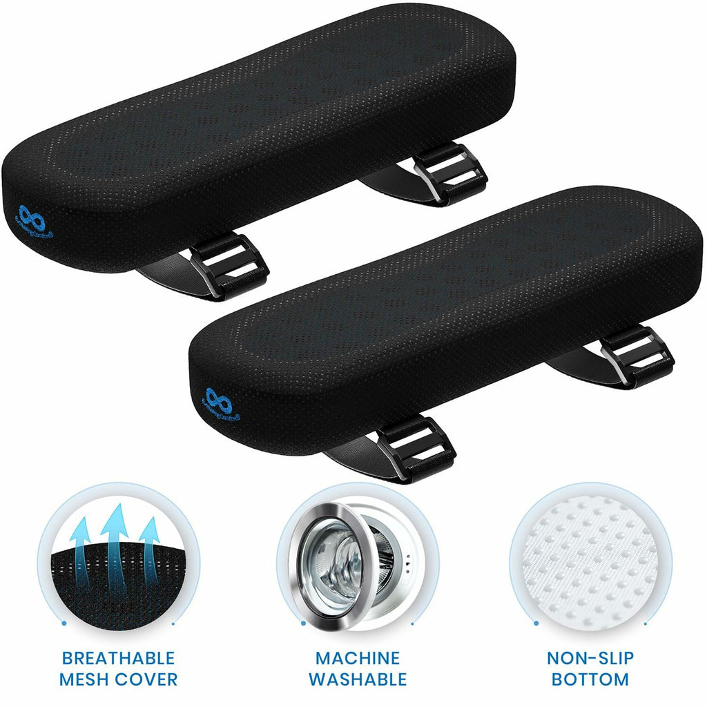 Everlasting Comfort Elevate Series Office Chair & Wheelchair Arm Pads - Memory Foam ArmRest Covers for Desk, Gaming Chair, Arm Pillow Seat Cover Cushions & Protectors to Relieve Pressure for Elbows