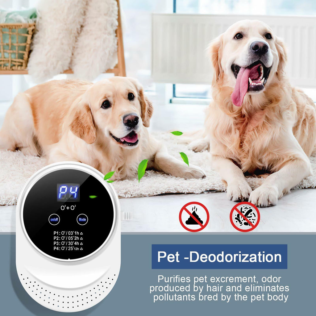 Open Box Ozone Odor Eliminator for Strong Odor 99% Cat Litter Deodorizer Dog Poof Odor Removal Home Plug in Air Purifier for Bedroom Toilet Kitchen Pets Shoe Smoke Car Formaldehyde Air Freshener White