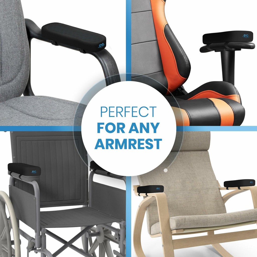 Everlasting Comfort Elevate Series Office Chair & Wheelchair Arm Pads - Memory Foam ArmRest Covers for Desk, Gaming Chair, Arm Pillow Seat Cover Cushions & Protectors to Relieve Pressure for Elbows