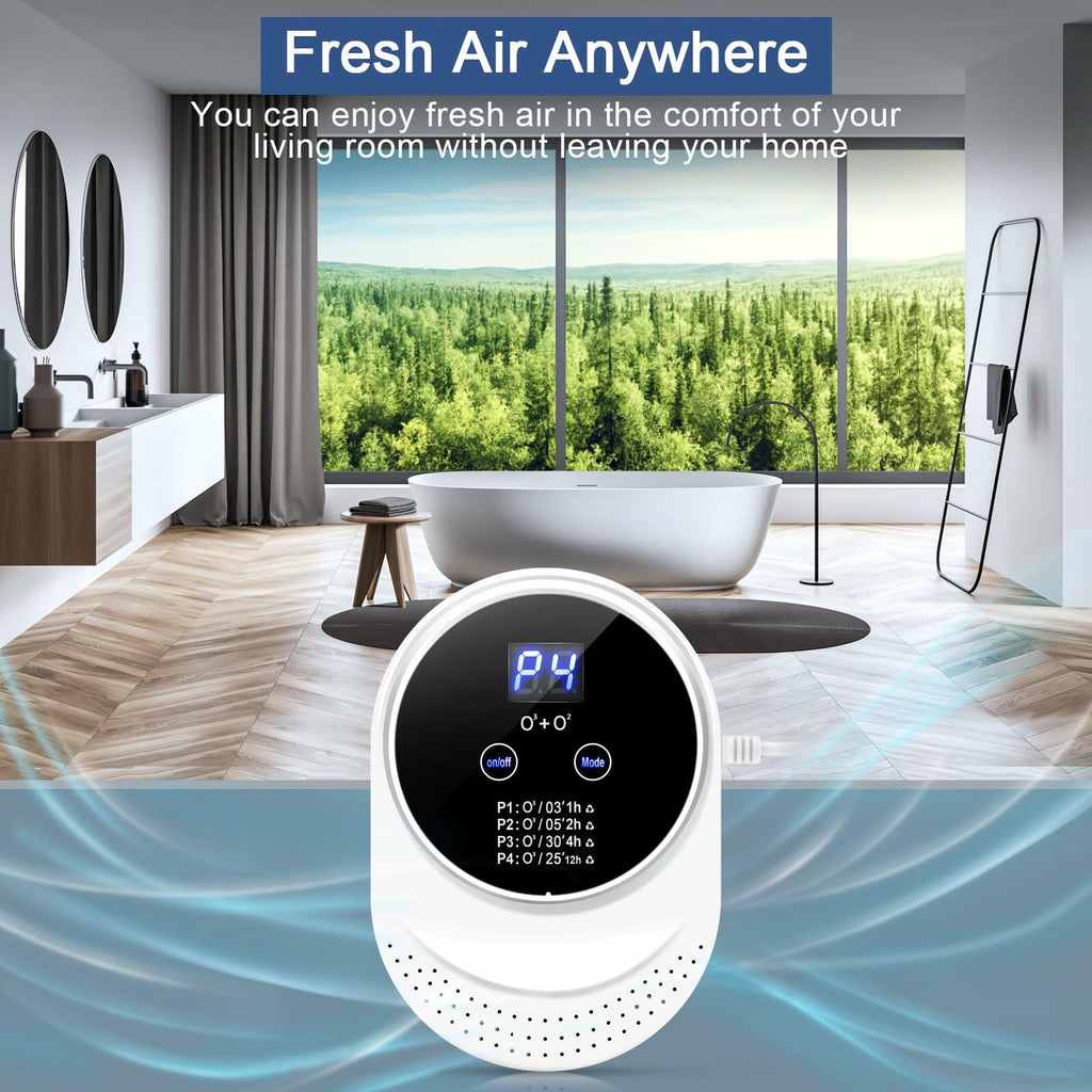Open Box Ozone Odor Eliminator for Strong Odor 99% Cat Litter Deodorizer Dog Poof Odor Removal Home Plug in Air Purifier for Bedroom Toilet Kitchen Pets Shoe Smoke Car Formaldehyde Air Freshener White