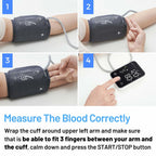 Blood Pressure Monitor Upper Arm Machine Accurate Adjustable BP Cuff Kit Led Backlit Display 2 Users 240 Sets Memory Includes Storage Bag Black