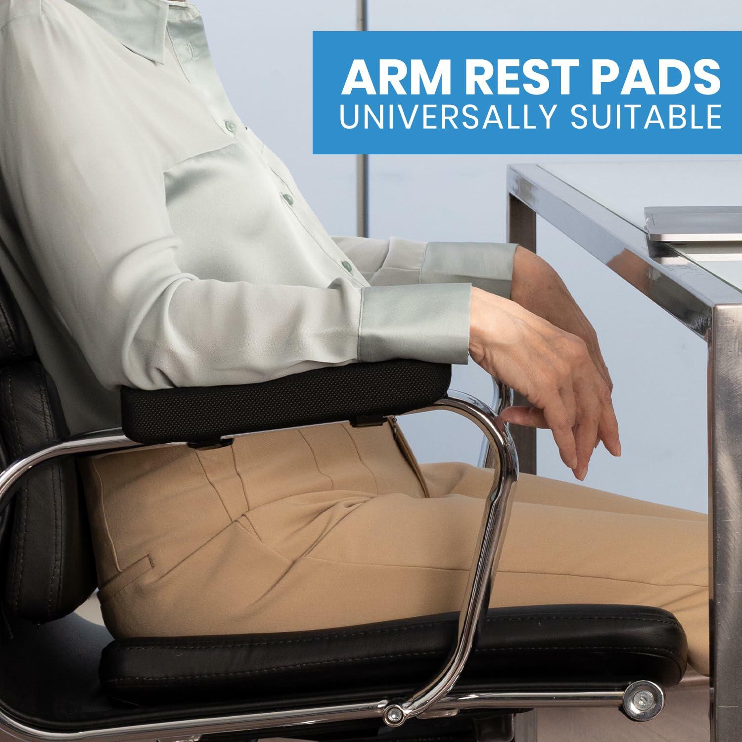 Everlasting Comfort Elevate Series Office Chair & Wheelchair Arm Pads - Memory Foam ArmRest Covers for Desk, Gaming Chair, Arm Pillow Seat Cover Cushions & Protectors to Relieve Pressure for Elbows
