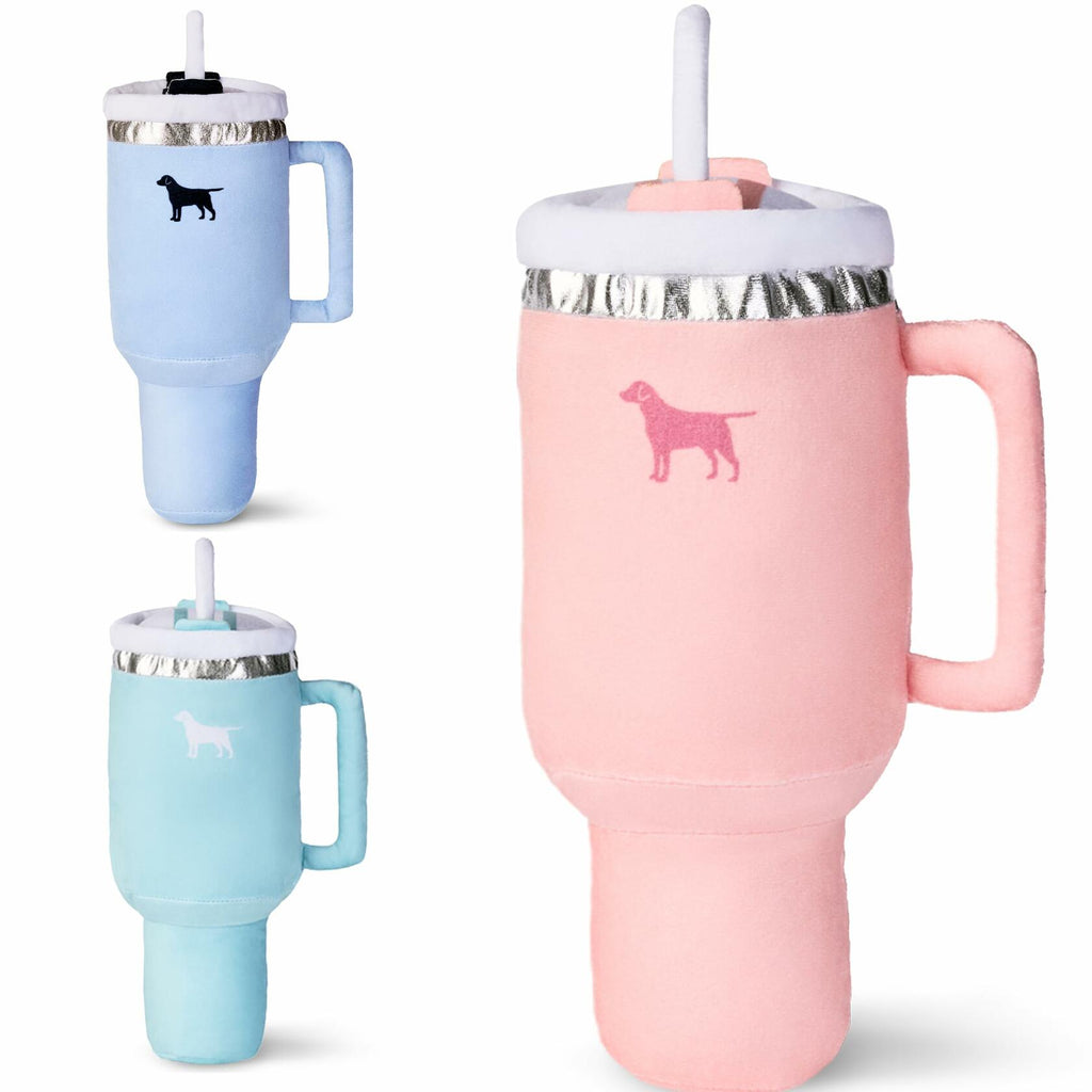 PUPROAR Pup Cup Tumbler Dog Toy, Cute Girl Dog Toys and Birthday Gift, Soft Plush Squeaky Toy for Puppies (Pink Peach Dust)