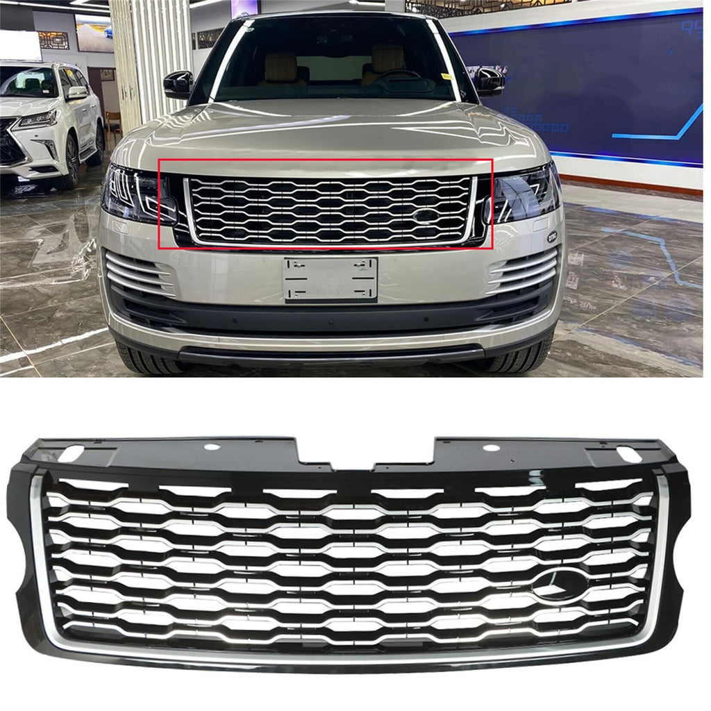 Front Bumper Upper Grille Black Chrome Replacement for Range Rover Vogue L405