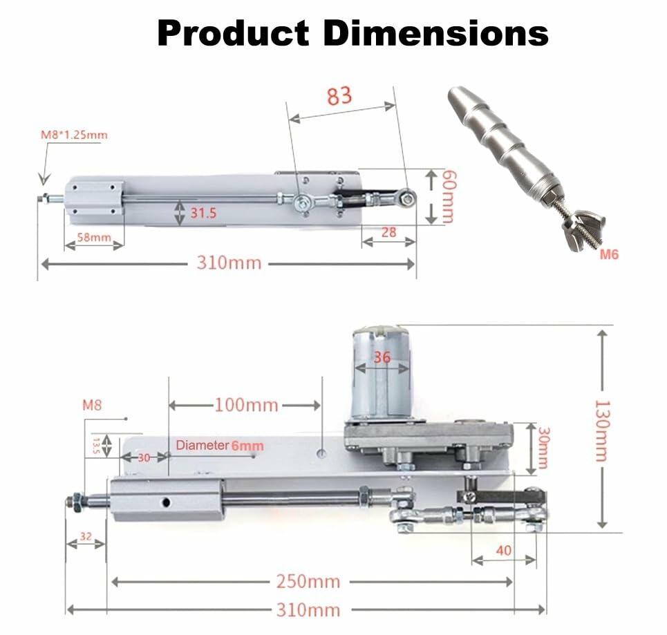 DC24V Reciprocating Linear Actuator, Reciprocating Linear Motion Actuator with