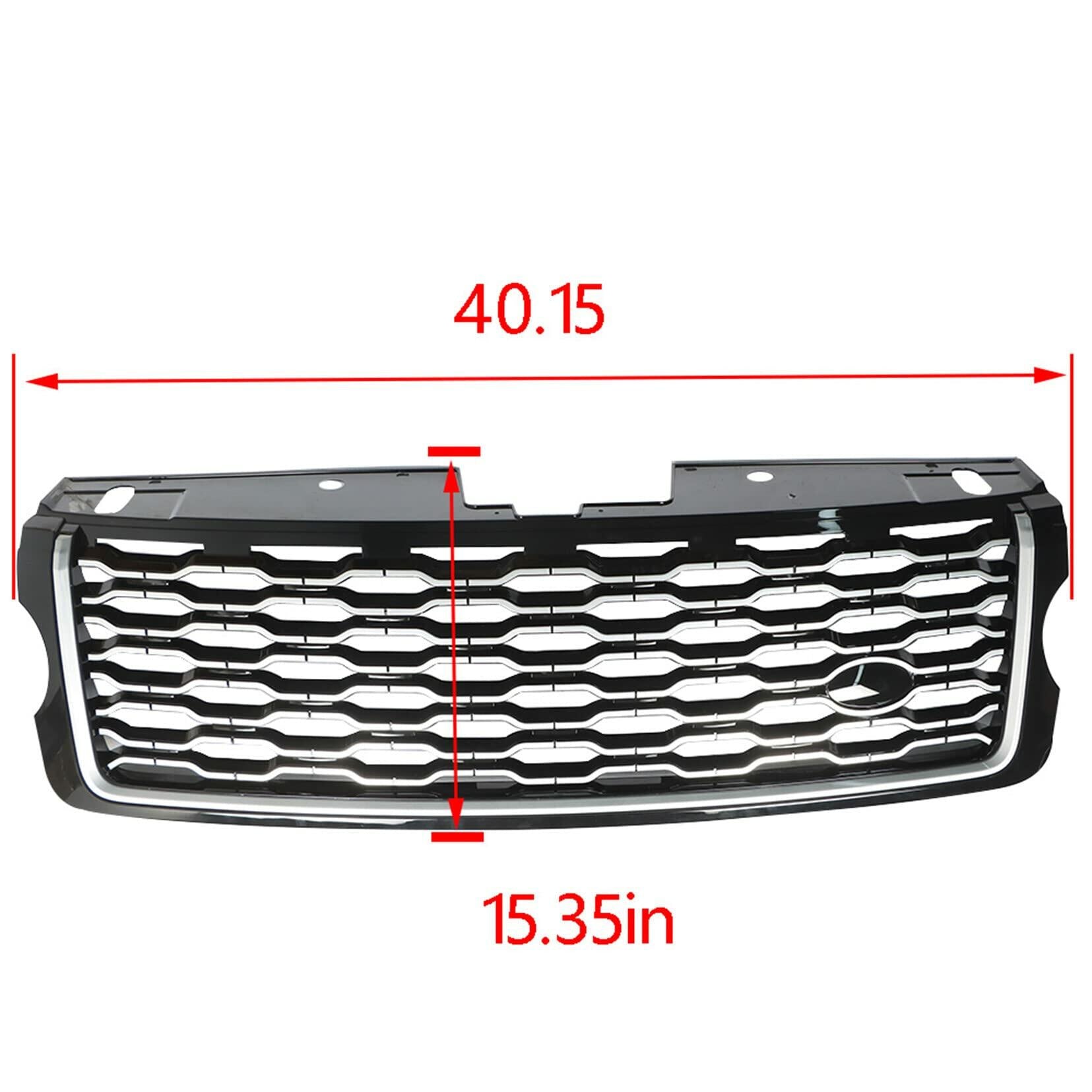 Front Bumper Upper Grille Black Chrome Replacement for Range Rover Vogue L405