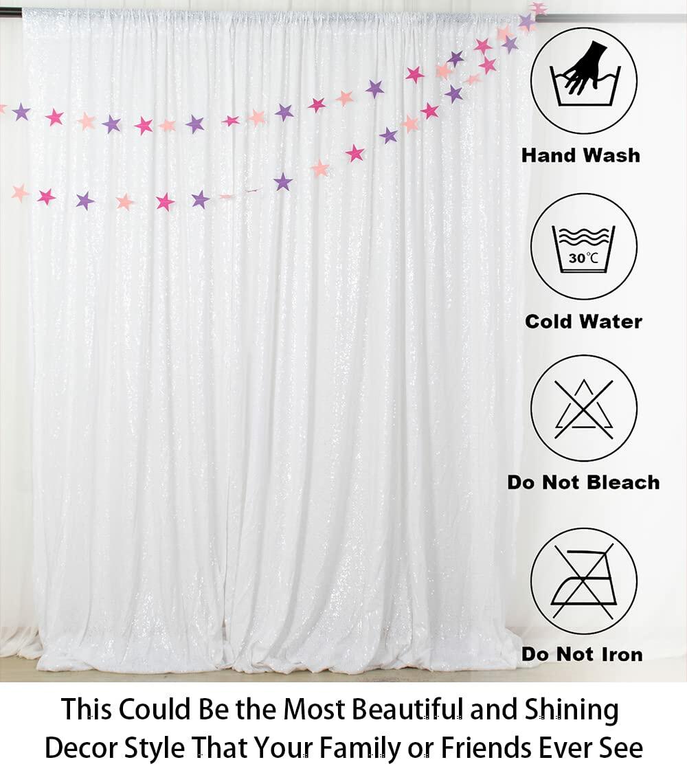 ShinyBeauty Photobooth Background Best Choice-7FTx7FT-White-Sequin Photography