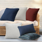 Set of 4 Sunbrella Decorative Outdoor Water Repellent Throw Pillows with Inserts