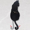 Black Cat Swinging Wall Clock, Cat Clock, Cat Clock with Moving Tail, Funny W...