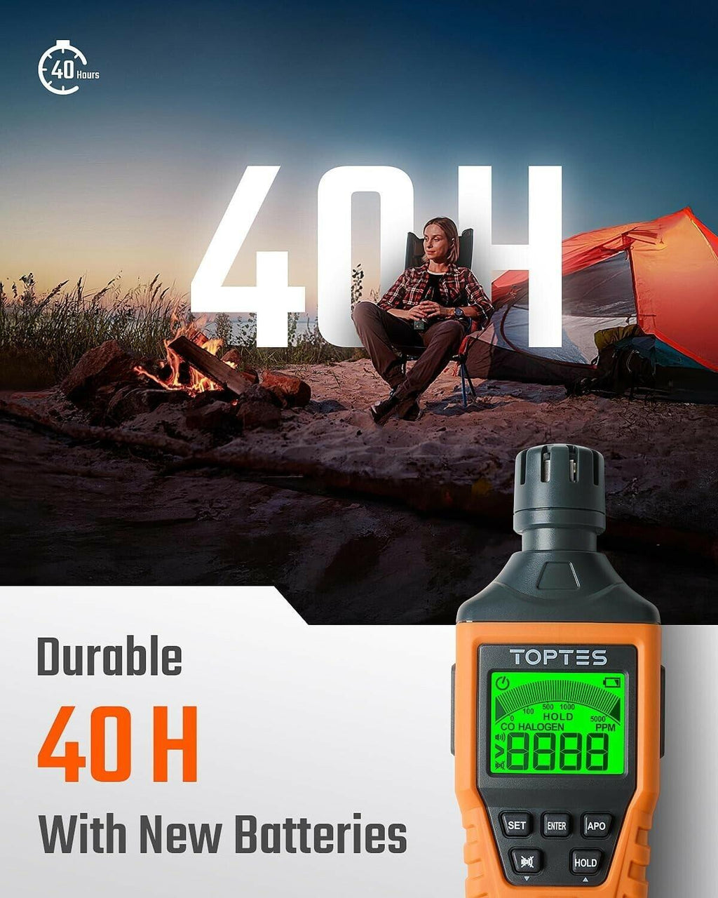 CT-300 Portable Carbon Monoxide Detector, CO Detector with Audible & Visual Alar