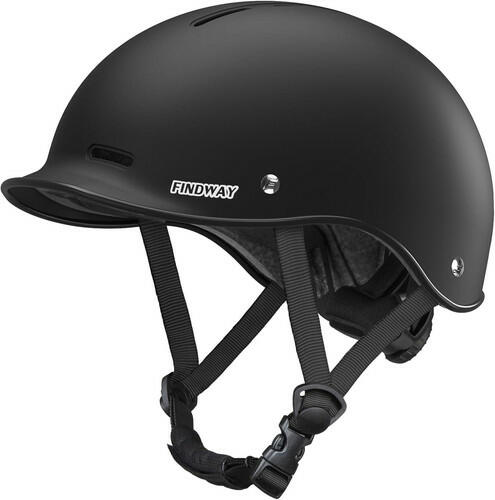 Findway Pro Bike Helmet for Adults Adjustable Cycling Large Black-Black