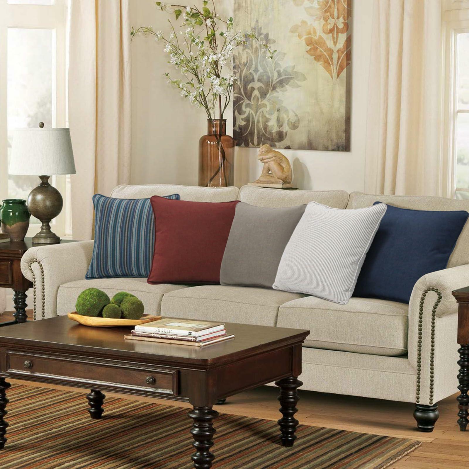 Set of 4 Sunbrella Decorative Outdoor Water Repellent Throw Pillows with Inserts