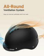 Findway Pro Bike Helmet for Adults Adjustable Cycling Large Black-Black